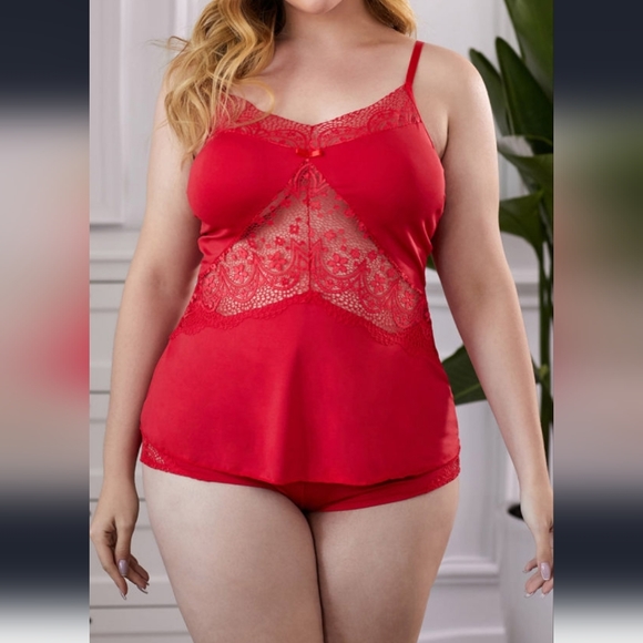 Other - New Red Lace Plus Size Pajamas Set